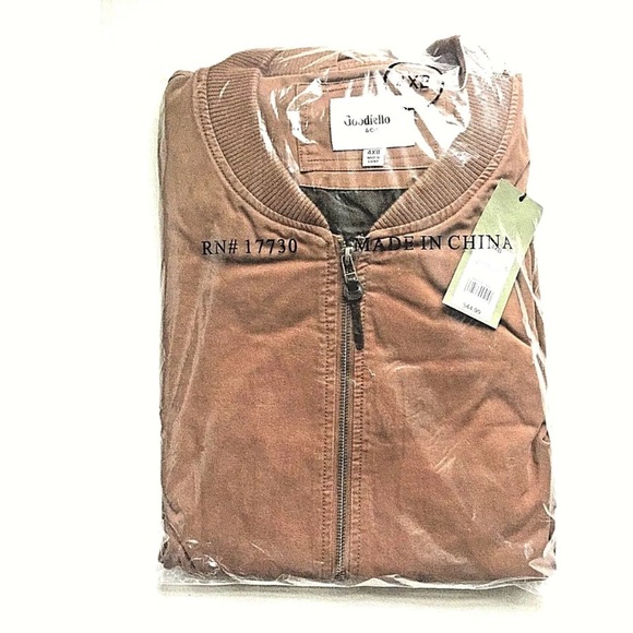 Men's Tall Workwear Bomber Fruitwood Brown jJcket 4XB - Picture 2 of 2